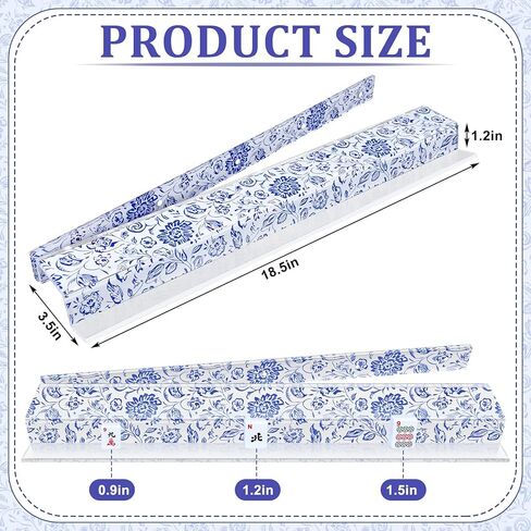 4 Pack Magnetic Chinoiserie Mahjong Tile Racks with Removable Acrylic Pushers, 18.5 Inch Length American Mahjong Racks Holders with Pattern, Fits All Tile Sets (Blue Floral) in Saudi Arabia