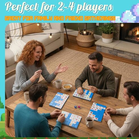 Soulchen 129 Pack 4 Players Mahjong Block Set(1.2'') Tiles Push Game Portable Travel Blue Mahjong Tiles Set with Carry Bag for Spring Summer Family Friends Party Game Gift, 32 Seasonal Pattern in Kuwait