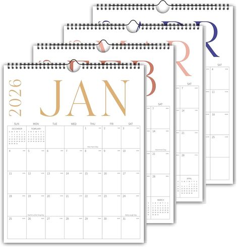 Aesthetic 2026 - 2027 Wall Calendar, 18 Monthly Calendar with 12 Colors From January 2026 to June 2027, 14" x 11", Large Modern Wall Hanging Calendar for School, Home, Office for Monthly Organizing & Planning in Saudi Arabia