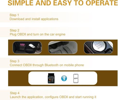أداة تشخيص بلوتوث OBD2 للسيارة، قارئ رمز ELM327 V2.1 للمراقبة في الوقت الحقيقي، ماسح ضوئي صغير مضاد للتداخل لإعادة ضبط ضوء المحرك الشفاف، عالمي لنظام التشغيل IOS Android Windows (أسود) in Kuwait