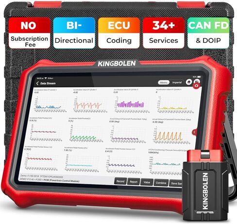 KINGBOLEN K8 Pro Obd2 Scanner Bluetooth 2026 أداة مسح ثنائية الاتجاه مع تحديث مدى الحياة بدون اشتراك 8 بوصات جميع أدوات تشخيص النظام، رمز ECU، 34+ إعادة تعيين، CANFD&DOIP، دليل V.A.G، FCA AutoAuth in Kuwait