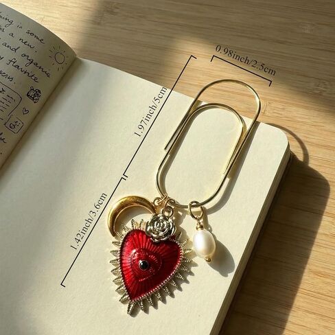 Planner Paper Clip Bookmark – Cute Decorative Paperclip with Charm, Journal and Bookmark Clip for Planners, Notebooks, Books, and Reading Accessories in Saudi Arabia