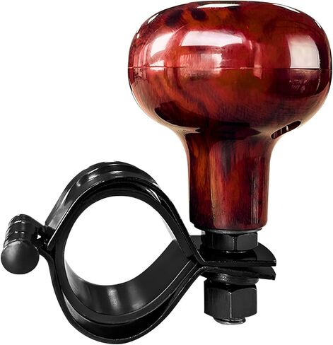 Car Woodgrain Steering Wheel Spinner Knob, Smooth Auto Steering Wheel Ball Booster Turning Assist Knob, Anti-Slip Power Handle Spinner for Car Semi Truck Tractor Boat in Kuwait