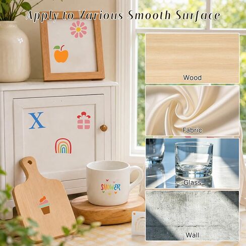 100 Pcs Small Stencils for Crafts, 1.5 inch Stencils for Kids Reusable Painting Templates Crafts for Wood, Wall, Fabric, Glass, DIY Scrapbook with Storage Box in Saudi Arabia
