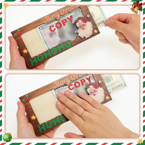 12 Pcs Wooden Christmas Money Gift Card Holder Set Christmas Card Box Elk Santa Claus Elf Cash Holder Bulk DIY Money Holder Merry Xmas Decors Christmas Holiday Party Favors, 6 Styles in Saudi Arabia