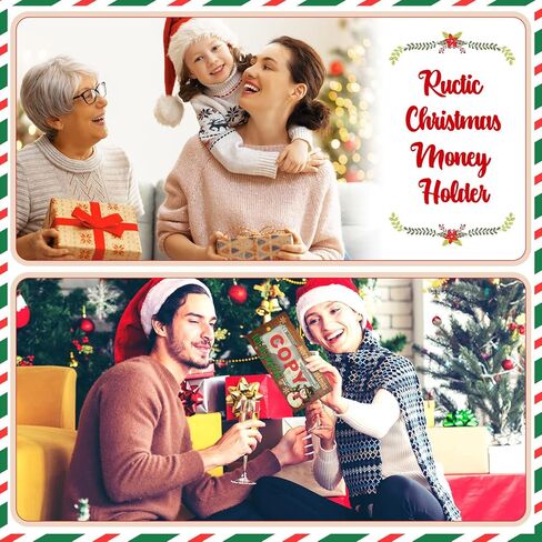 12 Pcs Wooden Christmas Money Gift Card Holder Set Christmas Card Box Elk Santa Claus Elf Cash Holder Bulk DIY Money Holder Merry Xmas Decors Christmas Holiday Party Favors, 6 Styles in Saudi Arabia