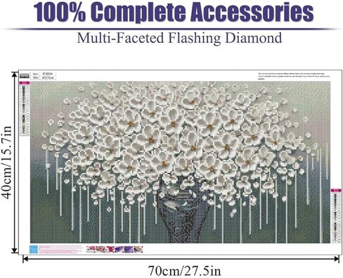 BOHADIY Large Diamond Art Kits for Adults, Flower Diamond Art Painting Kits for Adults, 5D DIY Full Drills Flower Craft for Gifts, Home Wall Decor 27.5 X 15.7 Inch in Saudi Arabia