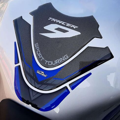 Resin Bike Motorcycle 3D Stickers Compatible with Yamaha Tracer 9 2021 Blue Metal. Tank Protector Protection from Impact and Scratches. Resin Stickers - Made in Italy in Kuwait