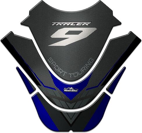 Resin Bike Motorcycle 3D Stickers Compatible with Yamaha Tracer 9 2021 Blue Metal. Tank Protector Protection from Impact and Scratches. Resin Stickers - Made in Italy in Kuwait