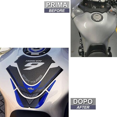 Resin Bike Motorcycle 3D Stickers Compatible with Yamaha Tracer 9 2021 Blue Metal. Tank Protector Protection from Impact and Scratches. Resin Stickers - Made in Italy in Kuwait