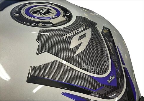 Resin Bike Motorcycle 3D Stickers Compatible with Yamaha Tracer 9 2021 Blue Metal. Tank Protector Protection from Impact and Scratches. Resin Stickers - Made in Italy in Kuwait