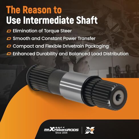 maXpeedingrods Front CV Intermediate Shaft for Dodge Ram 1500 2002-2010, Ram 1500 2011, Dakota 2000-2011, Durango 2000-2009, Chrysler Aspen 2007, 4WD, Left Driver Side Replace# 52069711AC, 52069887AB in Kuwait