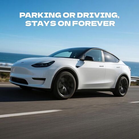 19 Inch Wheel Covers for Tesla Model Y 2021-2024, Hubcaps Compatible with Tesla Model Y Rim Protector Replacement, Quick Installation, 4 Pcs Matte Black in Kuwait