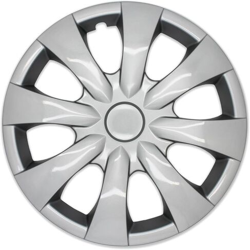 غطاء Hubcap باللون الفضي قطعة واحدة (1) متوافقة مع عجلة تويوتا كورولا 15 بوصة من الفولاذ المصنع 2009 2010 2011 2012 2013 in Kuwait