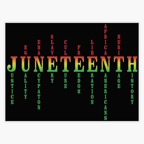 19 يونيو Juneteenth Day جميل اللون المغناطيسي القابل لإعادة الاستخدام الوفير الفينيل ملصق 5 " in Kuwait