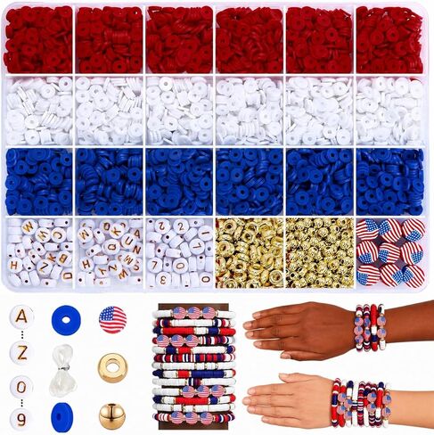 Ocean Theme Clay Beads Kit for Bracelet Making, 3000Pcs Blue White Polymer Heishi Beads Set with Starfish Shell Charms Pearls, DIY Jewelry Making Kit for Summer Beach Crafts in Saudi Arabia