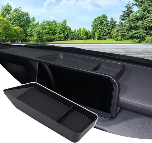 Dashboard Center Console Organizer Tray Compatible with Toyota Land Cruiser Prado 250 LC250 J250 2024 2025 2026 Behind Screen Storage Box Dashboard Storage Tray Accessories(Left Hand Drive) in Kuwait