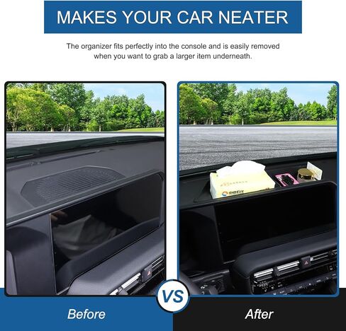 Dashboard Center Console Organizer Tray Compatible with Toyota Land Cruiser Prado 250 LC250 J250 2024 2025 2026 Behind Screen Storage Box Dashboard Storage Tray Accessories(Left Hand Drive) in Kuwait