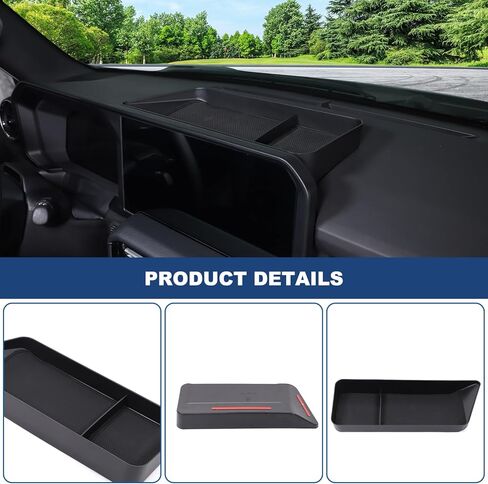 Dashboard Center Console Organizer Tray Compatible with Toyota Land Cruiser Prado 250 LC250 J250 2024 2025 2026 Behind Screen Storage Box Dashboard Storage Tray Accessories(Left Hand Drive) in Kuwait