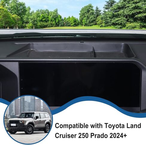 Dashboard Center Console Organizer Tray Compatible with Toyota Land Cruiser Prado 250 LC250 J250 2024 2025 2026 Behind Screen Storage Box Dashboard Storage Tray Accessories(Left Hand Drive) in Kuwait