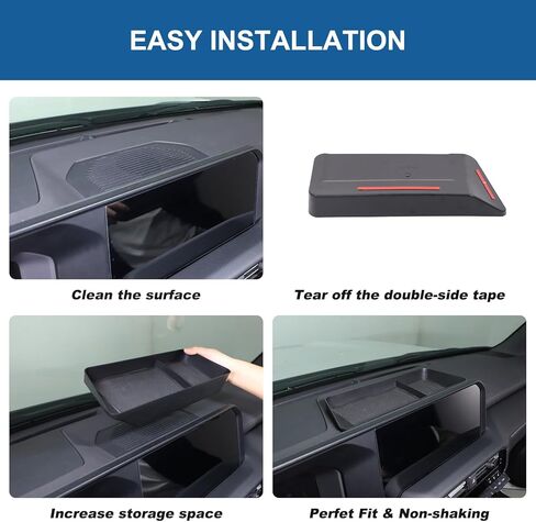 Dashboard Center Console Organizer Tray Compatible with Toyota Land Cruiser Prado 250 LC250 J250 2024 2025 2026 Behind Screen Storage Box Dashboard Storage Tray Accessories(Left Hand Drive) in Kuwait