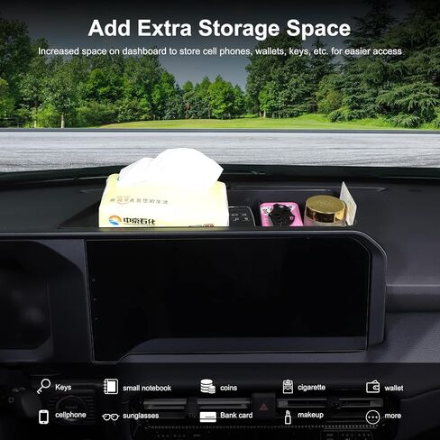Dashboard Center Console Organizer Tray Compatible with Toyota Land Cruiser Prado 250 LC250 J250 2024 2025 2026 Behind Screen Storage Box Dashboard Storage Tray Accessories(Left Hand Drive) in Kuwait