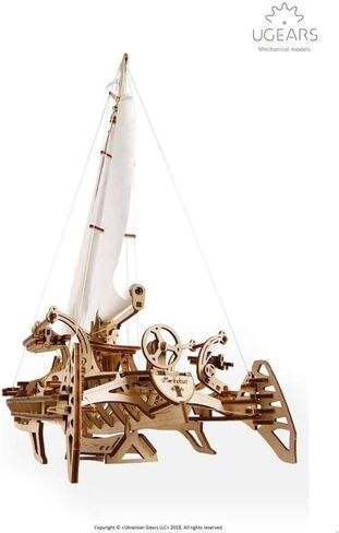 UGEARS Trimaran Merihobus، طقم نموذج، لغز ثلاثي الأبعاد، مجموعات نماذج خشبية للبالغين، نماذج ميكانيكية كاتاماران، مجموعة نماذج السفن الشراعية الخشبية، دعابة الدماغ in Kuwait