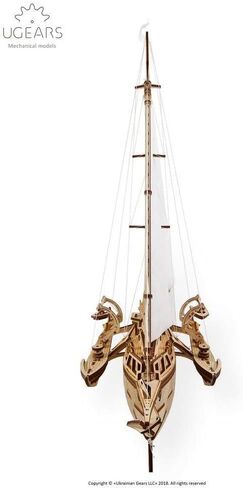 UGEARS Trimaran Merihobus، طقم نموذج، لغز ثلاثي الأبعاد، مجموعات نماذج خشبية للبالغين، نماذج ميكانيكية كاتاماران، مجموعة نماذج السفن الشراعية الخشبية، دعابة الدماغ in Kuwait