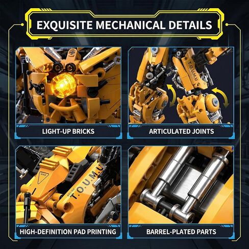 2 in 1 Wasp Robot Building Set Transforming Mecha Model Kit with Light-Up Core, Large Sci-Fi Mechanical Insect Display Figure, Advanced Construction Set for Teens and Adults in Saudi Arabia