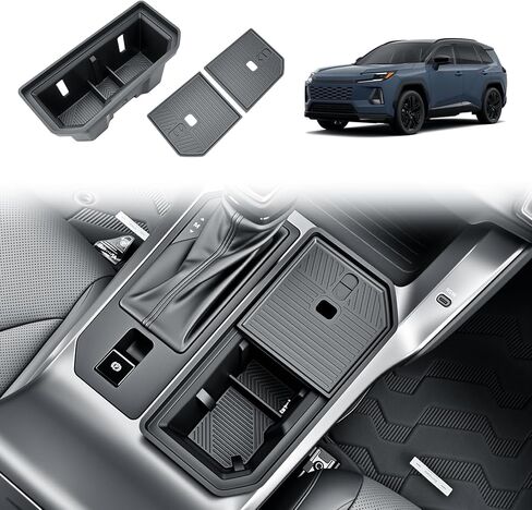 BIBIBO 2 حزمة لـ 2026 Toyota RAV4 منظم وحدة التحكم المركزية 2026 RAV4 وحدة التحكم الأمامية للركاب علبة تنظيم + درج صندوق تخزين إضافي 2026 ملحقات Toyota RAV4 in Kuwait