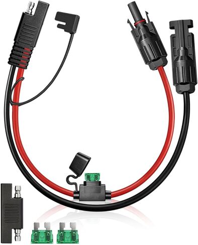 موصل اللوحة الشمسية إلى كابل محول SAE، كابل تمديد شمسي 1FT 10AWG مع محول عكس قطبية الصمامات/SAE لمجموعة شاحن اللوحة الشمسية RV in Saudi Arabia