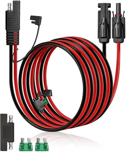 موصل اللوحة الشمسية إلى كابل محول SAE، كابل تمديد شمسي 1FT 10AWG مع محول عكس قطبية الصمامات/SAE لمجموعة شاحن اللوحة الشمسية RV in Saudi Arabia