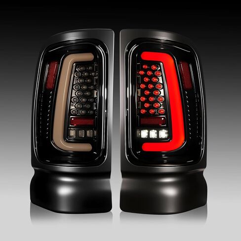 Boxlight LED أضواء خلفية متوافقة مع 1994-2001 Ram 1500 2500 3500 الخلفية مصباح مكبح المصابيح الخلفية الجمعية 1 زوج من أضواء خلفية عدسة الدخان in Kuwait