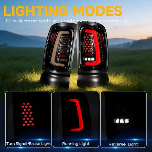 Boxlight LED أضواء خلفية متوافقة مع 1994-2001 Ram 1500 2500 3500 الخلفية مصباح مكبح المصابيح الخلفية الجمعية 1 زوج من أضواء خلفية عدسة الدخان in Kuwait