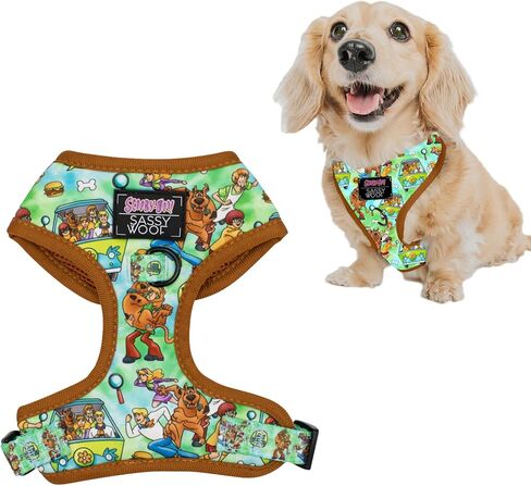 Dog Adjustable Harness - Scooby-Doo™ - M, Breathable Mesh, No Pull Design with Two D-Rings, Patented Design, Perfect for Medium Dogs - Officially Licensed in Saudi Arabia