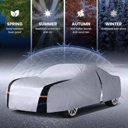 Car Cover Waterproof All Weather, 10 Layers Outdoor Car Covers for Automobiles - Custom Fit Lincoln Continental, Porsche Taycan, Buick Regal, etc. Sun & Rain Protector. C5 (See Size Chart) in Saudi Arabia