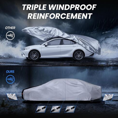 Car Cover Waterproof All Weather, 10 Layers Outdoor Car Covers for Automobiles - Custom Fit Lincoln Continental, Porsche Taycan, Buick Regal, etc. Sun & Rain Protector. C5 (See Size Chart) in Saudi Arabia
