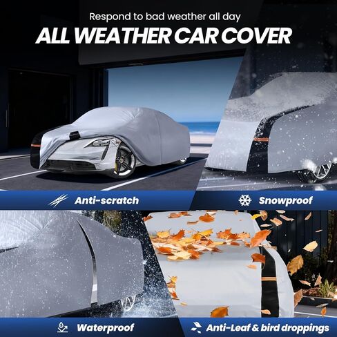 Car Cover Waterproof All Weather, 10 Layers Outdoor Car Covers for Automobiles - Custom Fit Lincoln Continental, Porsche Taycan, Buick Regal, etc. Sun & Rain Protector. C5 (See Size Chart) in Saudi Arabia