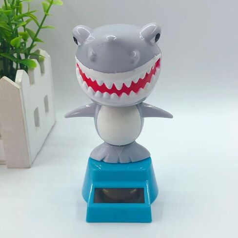 Solar-Powered Dancing Shark Bobble Head – Car Dashboard Decoration, Shaking Ornament for Interior, Office Desk, Home Decor, Fun Dancer Toy, Solar-Powered Figurine for Cars & Desk（Gray） in Kuwait