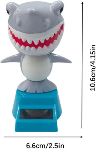 Solar-Powered Dancing Shark Bobble Head – Car Dashboard Decoration, Shaking Ornament for Interior, Office Desk, Home Decor, Fun Dancer Toy, Solar-Powered Figurine for Cars & Desk（Gray） in Kuwait