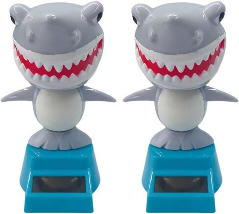 Solar-Powered Dancing Shark Bobble Head – Car Dashboard Decoration, Shaking Ornament for Interior, Office Desk, Home Decor, Fun Dancer Toy, Solar-Powered Figurine for Cars & Desk（Gray） in Kuwait