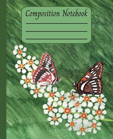 Composition Notebook: Admiral Butterfly Illustration for Nature Lovers in Kuwait