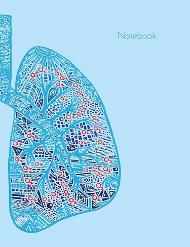 Notebook: Anatomical Lungs, College Ruled Paper, 50 sheets / 100 pages, 7.44" x 9.69", Light Blue in Kuwait