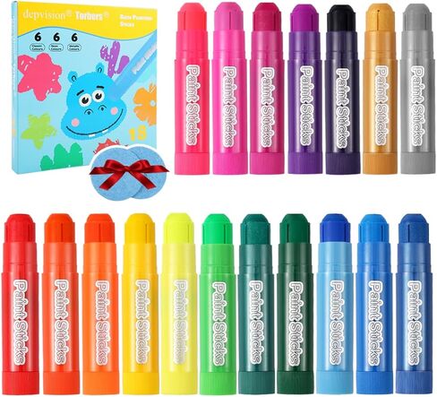 Bath Crayons, 18 Pack Bathtub Crayons Bath Crayon for toddlers & kids, 2 Cleaning sponges, Nontoxic Safe for Children Washable Bath Markers, Twistable Sticks Draw Smoothly on Tub Walls Bathtime Fun in Saudi Arabia