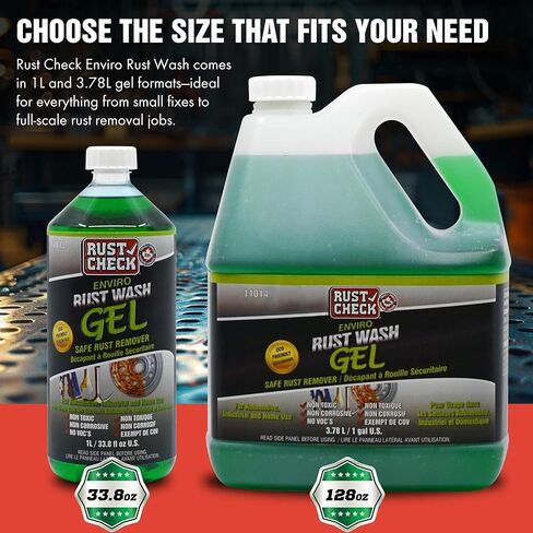 Enviro Rust Wash – Heavy Duty Iron Remover for Car Rims & Wheels – Metal Decon for Brake Dust, Rust, and Oxidation – Safe on Stainless Steel & Motorcycle Use - Gel - 33.8 FL OZ - Bottle in Saudi Arabia