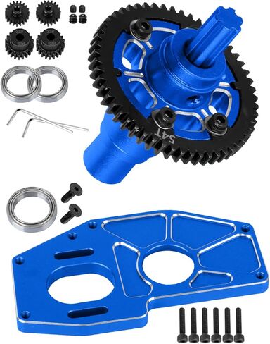 RC Motor Plate & 54T Spur Gear Slipper Clutch w/20 21T Pinion Upgrades Part for 1/10 Big Rock/Granite/Senton/Vorteks 223S,Kraton/Outcast 4S,1/8 Typhon 223S,Mojave 4S,Navy Blue in Kuwait