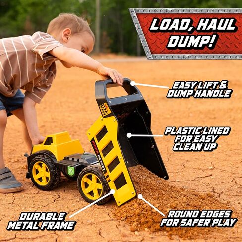 Maxx Action 16" Steel Dump Truck, Realistic Lights & Sounds, Heavy Duty Metal Truck Bed, Extra Large Wheels, Rugged Construction Vehicle Toy for Kids, Ages 3+, Indoor and Outdoor Play in Saudi Arabia