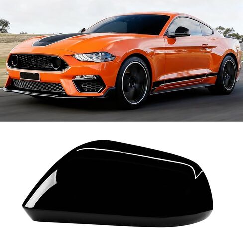 Moonlinks Compatible with 2015 2016 2017 2018 2019 2020 2021 2022 2023 2024 2025 Ford Mustang Right Passenger Side Mirror Cover,Glossy Black Right Side Clip-on Mirror Cap Replace for FR3Z-17D742-AAPTM in Kuwait