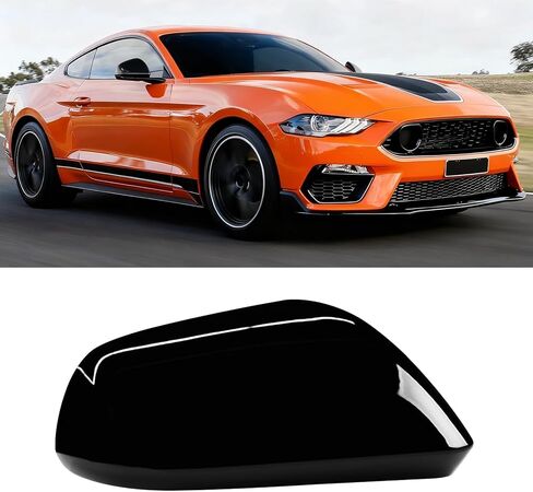 Moonlinks Compatible with 2015 2016 2017 2018 2019 2020 2021 2022 2023 2024 2025 Ford Mustang Right Passenger Side Mirror Cover,Glossy Black Right Side Clip-on Mirror Cap Replace for FR3Z-17D742-AAPTM in Kuwait
