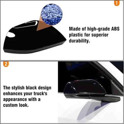 Moonlinks Compatible with 2015 2016 2017 2018 2019 2020 2021 2022 2023 2024 2025 Ford Mustang Right Passenger Side Mirror Cover,Glossy Black Right Side Clip-on Mirror Cap Replace for FR3Z-17D742-AAPTM in Kuwait